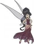 Disney Fairies Vidia Dark Purple Attire Fast Flying Fairy Assertive Poses - Filled Embroidery Design - 2319