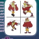 Darkwing Duck Superhero Duck Action Poses Red Cape Lets Get Dangerous Bundle - Filled Embroidery Design - Instant Download