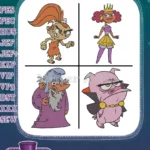 Classic Toons Slappy Squirrel Oswidge Wizard Princess Candy Superhero Pig Mix - Filled Embroidery Design - Instant Download