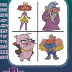 Dave The Barbarian Princess Candy Superhero Pig Oswidge Wizard Dave Hero - Filled Embroidery Design - Instant Download