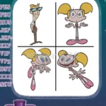 Dexters Laboratory Dexter Boy Genius Dee Dee Sister Playing Science Coon - Filled Embroidery Design - Instant Download