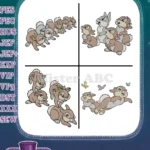 Disney Bambi Thumper Rabbit Large Family Group With Butterflies Forest Friends Collection - Filled Embroidery Design - Instant Download