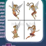 Disney Fairies Fawn Animal Talent Fairy Various Flying Poses Graceful Pixie Bundle - Filled Embroidery Design - Instant Download