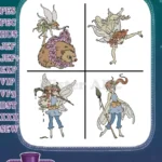 Disney Fairies Various Pixie Hollow Fairies Bess Lily Garden And Male Fairy - Filled Embroidery Design - Instant Download