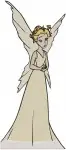 Disney Fairies Queen Clarion Ruler Of Pixie Hollow Elegant Golden Dress Poses - Filled Embroidery Design - 2329