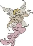 Disney Fairies Rosetta Queen Clarion Flowers Tinker Bell And Terence Clock - Filled Embroidery Design - 2332