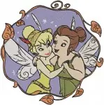 Disney Fairies Rosetta Queen Clarion Flowers Tinker Bell And Terence Clock - Filled Embroidery Design - 2333
