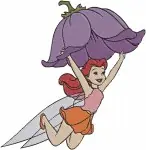 Disney Fairies Fawn Animal Fairy Rosetta Garden Fairy With Flowers Balloons - Filled Embroidery Design - 2340