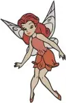 Disney Fairies Rosetta In Pink And Red Dresses Elegant Garden Fairy Collection - Filled Embroidery Design - 2347