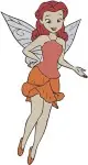 Disney Fairies Rosetta In Pink And Red Dresses Elegant Garden Fairy Collection - Filled Embroidery Design - 2348