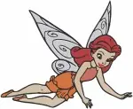 Disney Fairies Rosetta In Pink And Red Dresses Elegant Garden Fairy Collection - Filled Embroidery Design - 2349