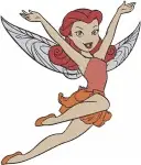 Disney Fairies Rosetta Garden Fairy Flying Posing And With Flowing Hair - Filled Embroidery Design - 2350