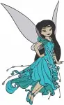 Disney Fairies Silvermist Water Fairy Interacting With Water Splashes And Waves - Filled Embroidery Design - 2376