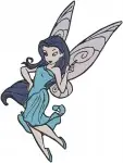 Disney Fairies Silvermist Water Talent Fairy Sitting On Water Lily And Posing - Filled Embroidery Design - 2378