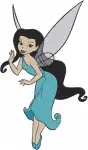 Disney Fairies Silvermist In Her Signature Blue Attire Elegant Fairy Poses - Filled Embroidery Design - 2387