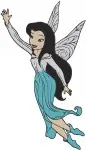 Disney Fairies Silvermist In Her Signature Blue Attire Elegant Fairy Poses - Filled Embroidery Design - 2388