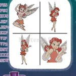 Disney Fairies Rosetta Garden Talent Fairy Various Graceful And Charming Poses - Filled Embroidery Design - Instant Download