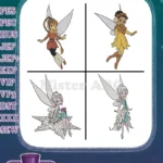 Disney Fairies Iridessa Light Fairy And Periwinkle Frost Fairy Character Poses - Filled Embroidery Design - Instant Download