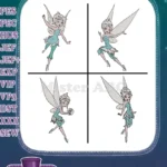 Disney Fairies Periwinkle Frost Talent Fairy Various Wintery And Graceful Poses - Filled Embroidery Design - Instant Download