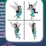 Disney Fairies Silvermist In Her Signature Blue Attire Elegant Fairy Poses - Filled Embroidery Design - Instant Download