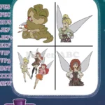Disney Fairies Rosetta Garden Fairy And Zarina The Pirate Fairy Character Poses - Filled Embroidery Design - Instant Download