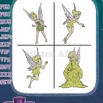 Tinker Bell - Peter Pan Fairy - Classic Poses Collection - Disney Character - Filled Embroidery Design - Instant Download