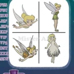 Tinker Bell - Classic Disney Fairy Magic - Multiple Flying And Sitting Poses - Collection - Filled Embroidery Design - Instant Download