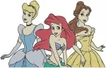 Disney Princesses - Ariel Belle Cinderella Aurora Snow White Jasmine - Royal Group - Filled Embroidery Design - 2437