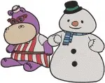 Doc Mcstuffins - Chilly The Snowman - Hallie The Hippo - Toy Friends Together - Filled Embroidery Design - 2462