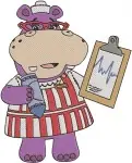 Doc Mcstuffins - Squeakers The Fish Toy - Hallie The Hippo Nurse - Clinic Helpers - Filled Embroidery Design - 2482