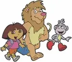 Dora The Explorer - Mermaid Princess Dora - Boots - Lion Friend - Alligator - Fairytale - Filled Embroidery Design - 2526