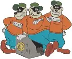 Disney Ducktales Beagle Boys Ma Beagle Thieves With Safe Money Sack Coon Villains Bundle - Filled Embroidery Design - 2533