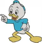 Disney Ducktales Huey Dewey Louie Duckling Poses Standing Pointing Running Surprised Collection - Filled Embroidery Design - 2541