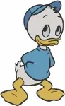 Disney Ducktales Huey Dewey Louie Duckling Poses Standing Pointing Running Surprised Collection - Filled Embroidery Design - 2542