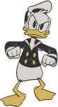 Disney Ducktales Donald Duck Formal Knight Attire Nephews At Chalkboard Classic Coon - Filled Embroidery Design - 2548