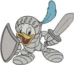 Disney Ducktales Donald Duck Formal Knight Attire Nephews At Chalkboard Classic Coon - Filled Embroidery Design - 2549