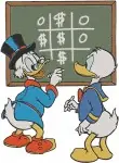 Disney Ducktales Donald Duck Formal Knight Attire Nephews At Chalkboard Classic Coon - Filled Embroidery Design - 2551