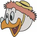 Disney Ducktales Launchpad Mcquack Pilot Poses Close Up Flying Plane Adventure Collection - Filled Embroidery Design - 2569