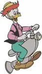 Disney Ducktales Launchpad Mcquack Pilot Poses Close Up Flying Plane Adventure Collection - Filled Embroidery Design - 2571