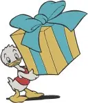 Disney Ducktales Nephews Winter Gear Skiing Gift Fishing Bucket Snowy Adventures - Filled Embroidery Design - 2574