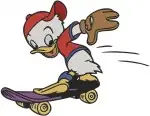 Disney Ducktales Nephews Winter Sports Snowboarding Surfing With Mrs Beakley Group Designs - Filled Embroidery Design - 2581