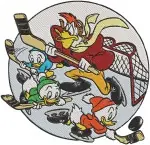 Disney Ducktales Christmas Group Scenes Scrooge Nephews Webby Holiday Cheer Circle - Filled Embroidery Design - 2584