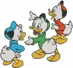 Disney Ducktales Christmas Group Scenes Scrooge Nephews Webby Holiday Cheer Circle - Filled Embroidery Design - 2585