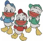 Disney Ducktales Christmas Group Scenes Scrooge Nephews Webby Holiday Cheer Circle - Filled Embroidery Design - 2587