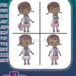 Doc Mcstuffins - Little Doctor Dottie - Various Check Up Poses - Character Set - Filled Embroidery Design - Instant Download