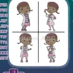 Doc Mcstuffins - Dottie The Toy Doctor - Professional Doctor Poses - Illustration Pack - Filled Embroidery Design - Instant Download