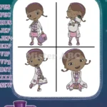 Doc Mcstuffins - Kind Toy Doctor Dottie - Caring Poses Collection - Cut Files - Filled Embroidery Design - Instant Download