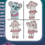 Doc Mcstuffins - Kiko The Koala - Ballerina Toy Friend - Lambie The Lamb - Playtime - Filled Embroidery Design - Instant Download
