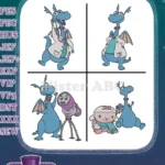 Dragon Tales - Ord - Zak And Wheezie - Cassie - Emmy And Max - Friends Group - Filled Embroidery Design - Instant Download