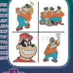 Disney Ducktales Beagle Boys Ma Beagle Thieves With Safe Money Sack Coon Villains Bundle - Filled Embroidery Design - Instant Download